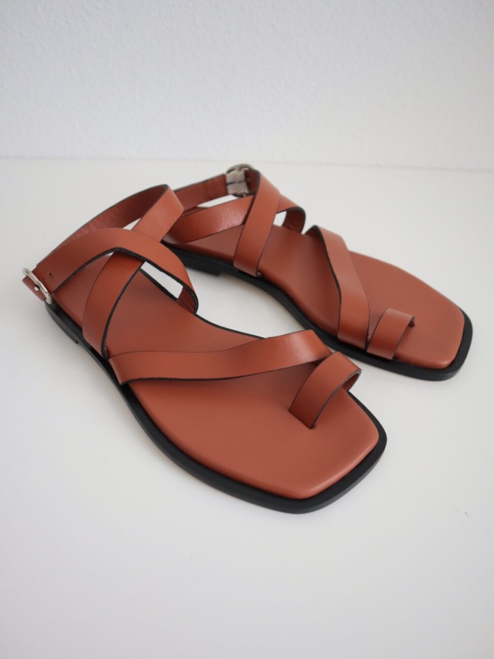 Everlane The Italian Leather Wrap Sandals in Adobe Brown | 7